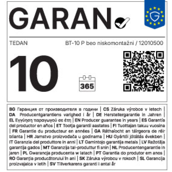 [parent_category] - Малолитражни - БОЙЛЕР TEDAN MINI PRO INOX 10л, неръждаем, монтаж под мивка, 2kW