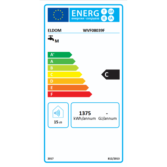 [parent_category] - Обемни - БОЙЛЕР ЕЛДОМ WVF08039F 80л, вертикален, емайлиран, 3kW