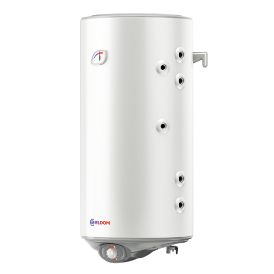 [parent_category] - Със серпентина - БОЙЛЕР ЕЛДОМ WVF10046FS21R 100л, вертикален, емайлиран, две паралелни серпентини, изводи отдясно, 3kW