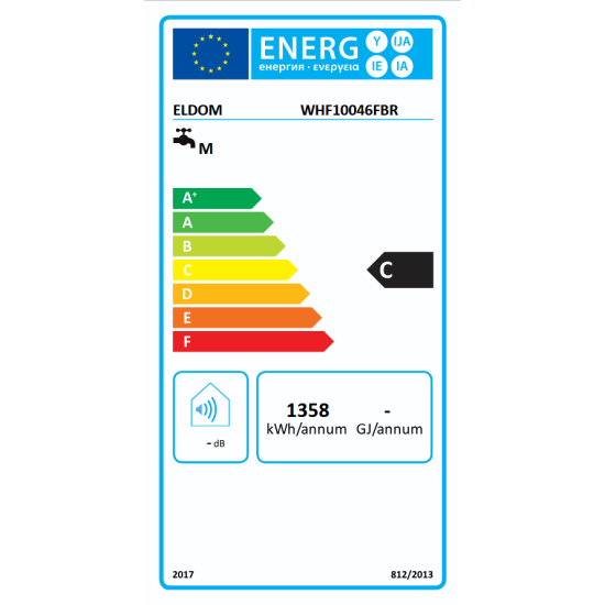 [parent_category] - Обемни - БОЙЛЕР ЕЛДОМ WHF10046FBR 100л, хоризонтален, емайлиран, eл. изводи отдясно, тръби отдолу, 3kW