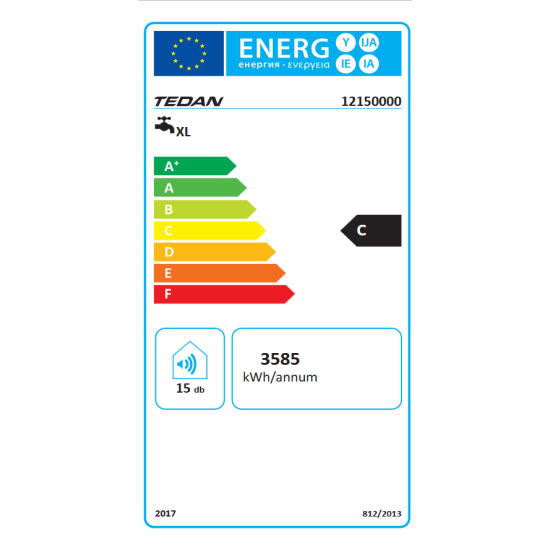 [parent_category] - Обемни - БОЙЛЕР TEDAN STANDARD INOX 150л, вертикален, неръждаем, 3kW