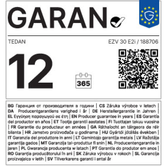 [parent_category] - Обемни - БОЙЛЕР TEDAN HYDRA INOX 30л,вертикален, неръждаем, 2kW