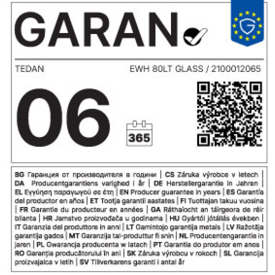 [parent_category] - Обемни - БОЙЛЕР TEDAN STANDARD 80л, вертикален, емайлиран, 3kW