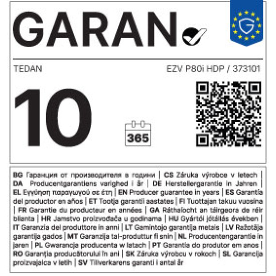 [parent_category] - Обемни - БОЙЛЕР TEDAN CLASSIC  INOX 80л, хоризонтален, неръждаем, ел. изводи отдясно, тръби отдолу, 3kW