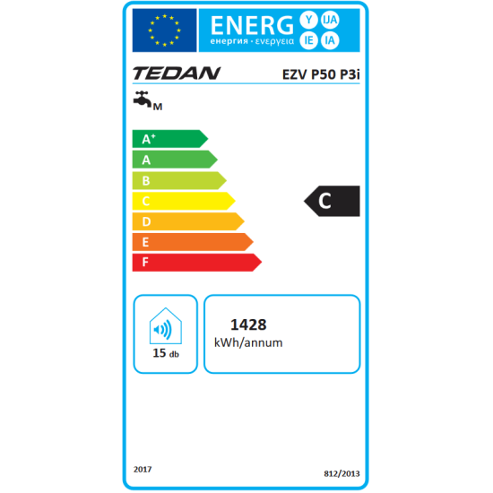 [parent_category] - Неръждаеми - БОЙЛЕР TEDAN CLASSIC INOX 50л, вертикален, неръждаем, 3kW