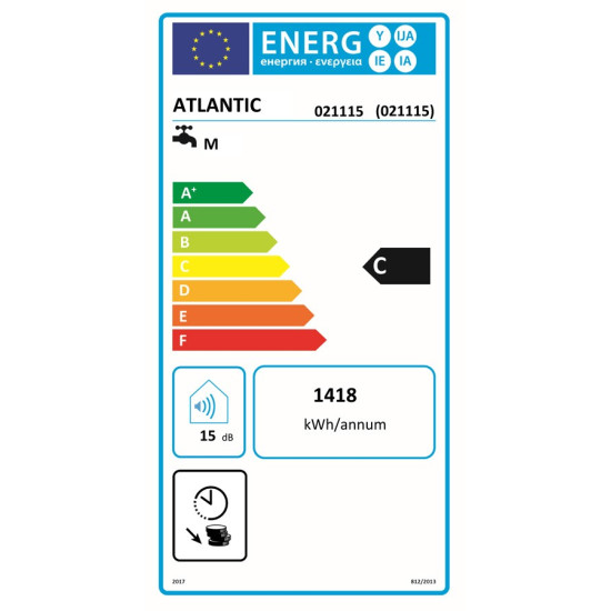 [parent_category] - Обемни - БОЙЛЕР ATLANTIC O’Pro Turbo + 150л, вертикален, емайлиран, 1.65kW