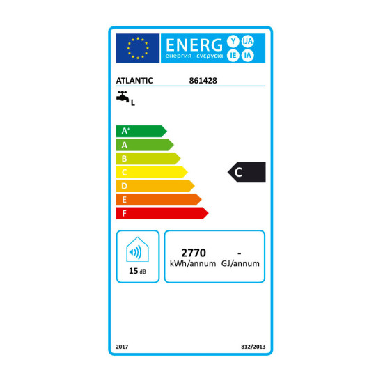 [parent_category] - Обемни - БОЙЛЕР ATLANTIC O’Pro Turbo S 120л, вертикален, емайлиран, 3kW