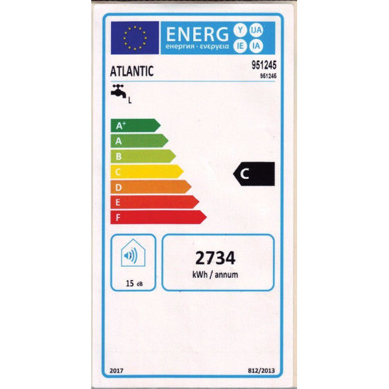 [parent_category] - Обемни - БОЙЛЕР ATLANTIC O’Pro Turbo Slim 80л, вертикален, емайлиран, 3kW