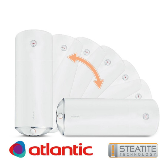 [parent_category] - Обемни - БОЙЛЕР ATLANTIC Steatite Slim 50л, универсален монтаж, емайлиран, керамичен нагревател, 2.1kW