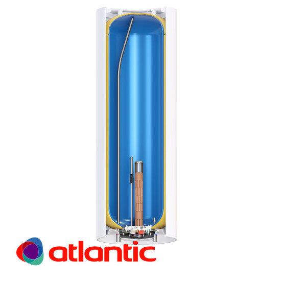 [parent_category] - Обемни - БОЙЛЕР ATLANTIC Steatite Zeneo 150л, вертикален, емайлиран, керамичен нагревател, 3kW