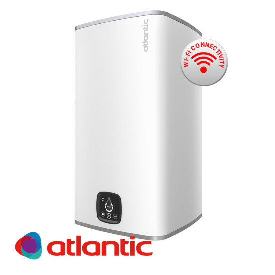 [parent_category] - Обемни - БОЙЛЕР ATLANTIC Steatite CUBE Wi-Fi 75л, вертикален, емайлиран, керамичен нагревател, 2.4kW