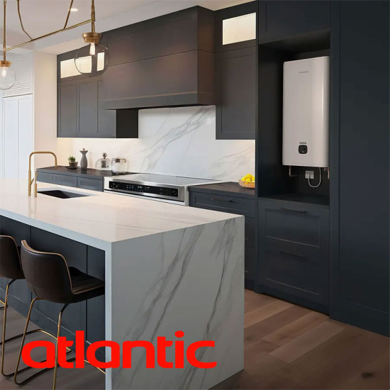 [parent_category] - Обемни - БОЙЛЕР ATLANTIC Vertigo Essential Smart 100 80л, универсален монтаж, емайлиран, керамични нагреватели, 2.5kW