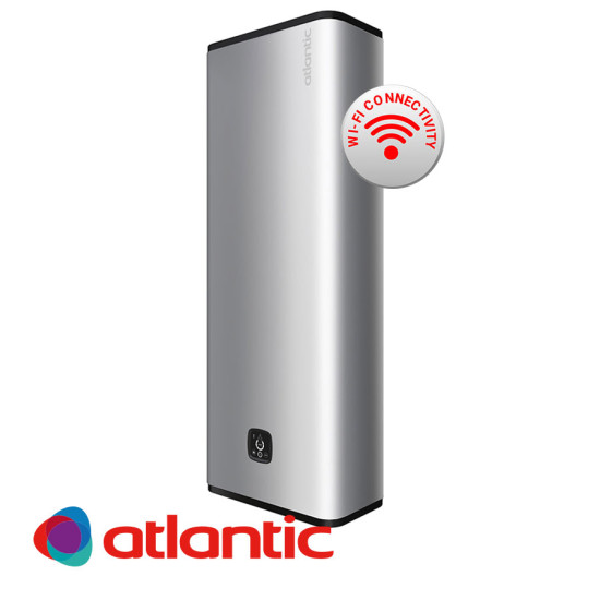 [parent_category] - Обемни - БОЙЛЕР ATLANTIC Steatite Vertigo Silver Wi-Fi 80 65л, универсален монтаж, емайлиран, керамични нагреватели, 3.25kW