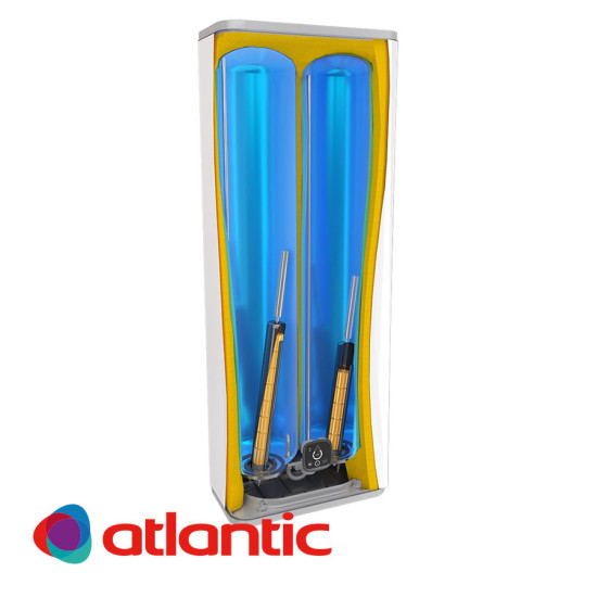 [parent_category] - Обемни - БОЙЛЕР ATLANTIC Steatite Vertigo Silver Wi-Fi 80 65л, универсален монтаж, емайлиран, керамични нагреватели, 3.25kW