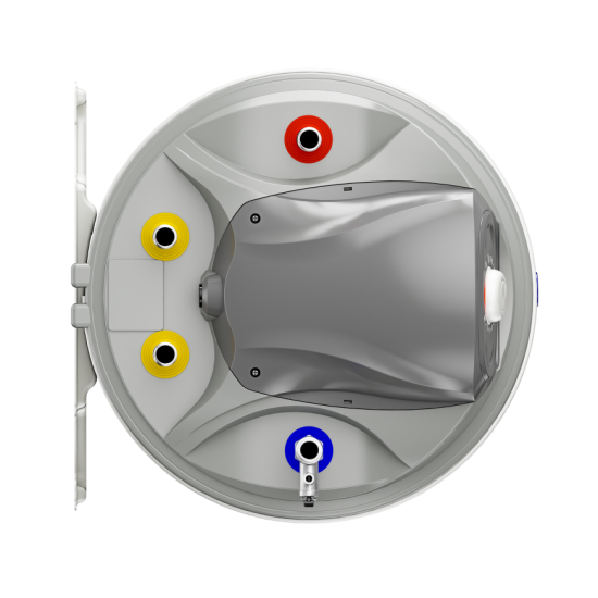 [parent_category] - Със серпентина - БОЙЛЕР ЕЛДОМ WHF08039FLSL 80л, хоризонтален, емайлиран,една серпентина, изводи отляво, ел. отляво, 2kW