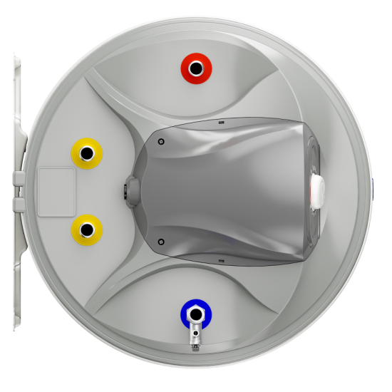 [parent_category] - Със серпентина - БОЙЛЕР ЕЛДОМ WHF12046FLSL 120л, хоризонтален, емайлиран,една серпентина, изводи отляво, ел. отляво, 3kW