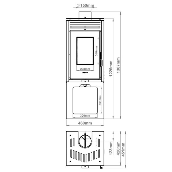 [parent_category] - Камини - Камина на твърдо гориво PRITY PMV3 E