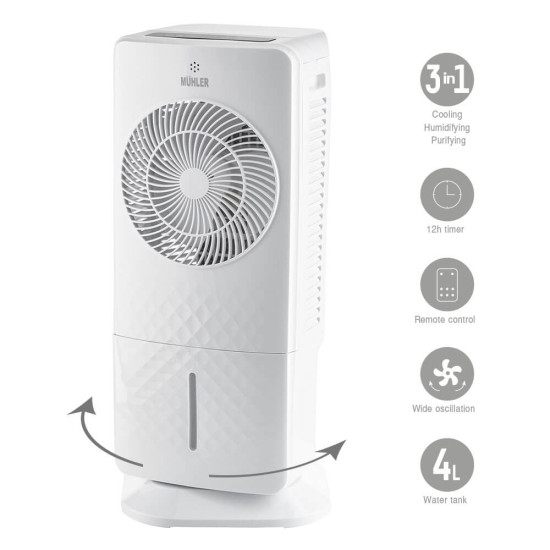 [parent_category] - Мобилни климатици и охладители - Мобилен охладител MUHLER MC-5055RC, 65W, дигитално управление