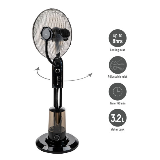 [parent_category] - Климатици - Вентилатор MUHLER MF-1677 16", 75W, таймер,  с водна мъгла