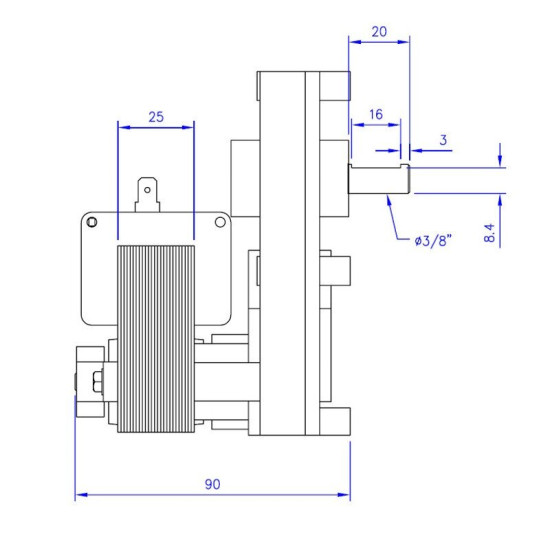 [parent_category] - Мотор редуктори MELLOR - Мотор редуктор Mellor FB1171 1.5 оборота 25W