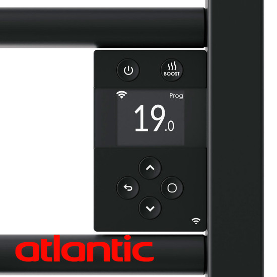 [parent_category] - Електрически лири - Електрическа лира за баня ATLANTIC DORIS Wi-Fi BLACK, 500W