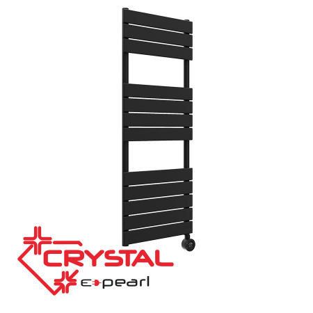 Електрическа лира за баня CRYSTAL E-PEARL BLACK MATT, 500W