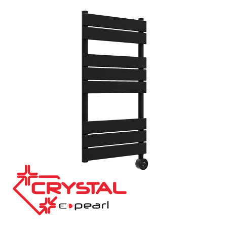 Електрическа лира за баня CRYSTAL E-PEARL BLACK MATT, 300W