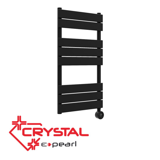 [parent_category] - Електрически лири - Електрическа лира за баня CRYSTAL E-PEARL BLACK MATT, 300W