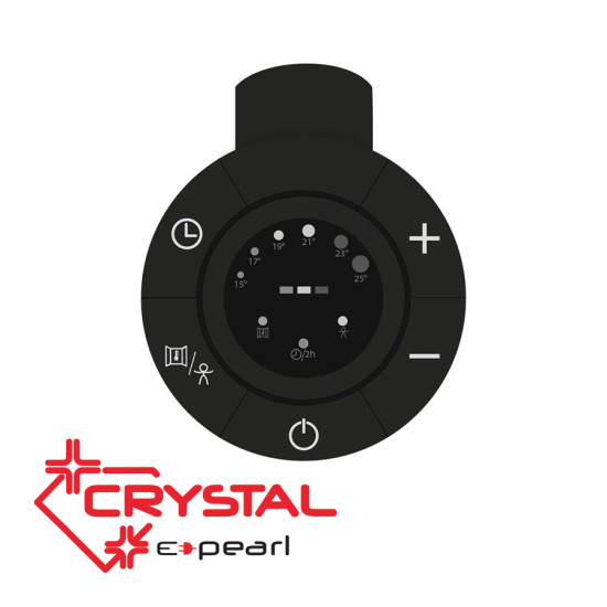 [parent_category] - Електрически лири - Електрическа лира за баня CRYSTAL E-PEARL BLACK MATT, 500W