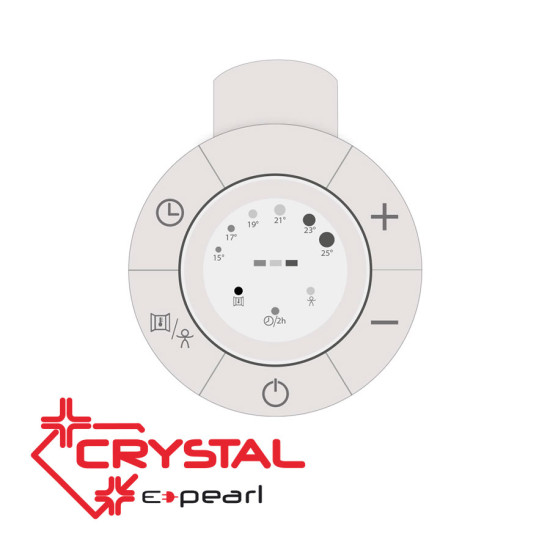 [parent_category] - Електрически лири - Електрическа лира за баня CRYSTAL E-PEARL WHITE, 500W