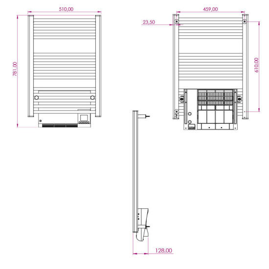 [parent_category] - Печки за баня - Електрическа лира за баня TEDAN NOOR TURBO 500W + 1000W