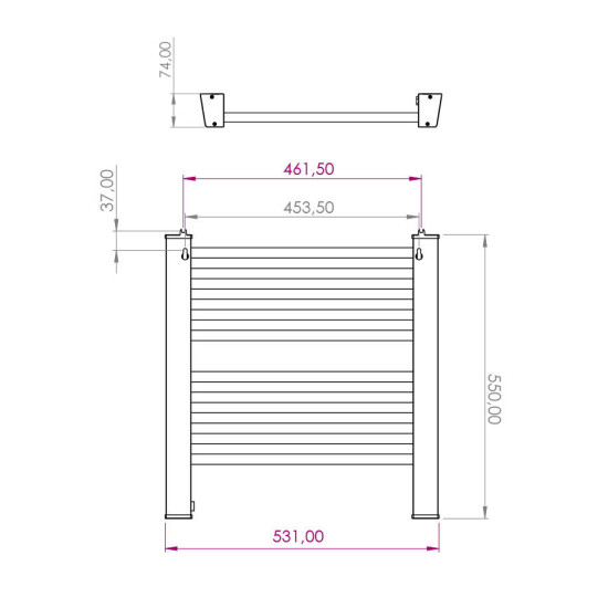 [parent_category] - Електрически лири - Електрическа лира за баня TEDAN Seline 250W