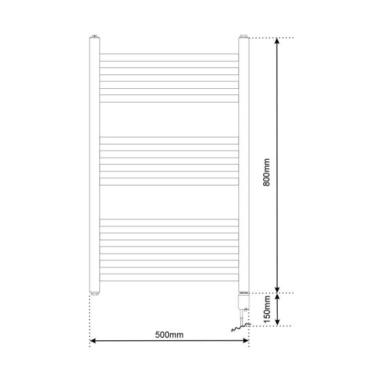 [parent_category] - Електрически лири - Електрическа лира за баня TEDAN EUROPA BLACK  500W