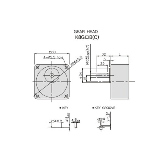 [parent_category] - Мотор редуктори - Мотор редуктор GGM - K8G100B 80x80mm 12.5 оборота