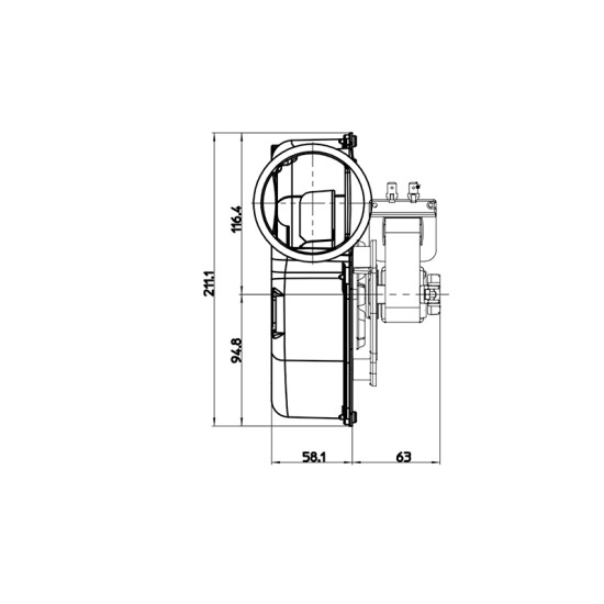 [parent_category] - Вентилатори за димни газове - Вентилатор димни газове 170m3/h-55W