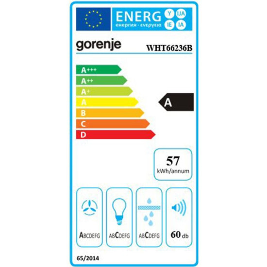 [parent_category] - Аспиратори - Аспиратор Gorenje WHT66236B, стенен, Wi-Fi