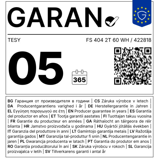 [parent_category] - Аспиратори - Аспиратор Tesy FS 404 2T 60 WH, свободностоящ
