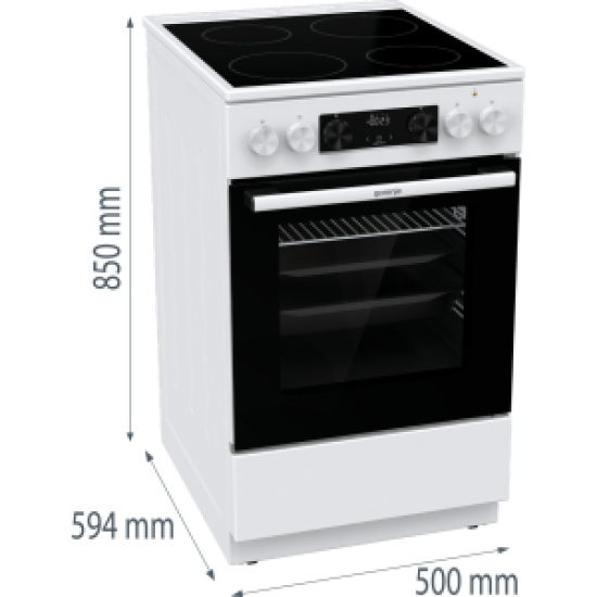 [parent_category] - Големи готварски печки - Голяма готварска печка  Gorenje GEC5C42WG, 70л, стъклокерамичен плот