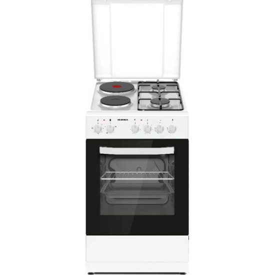 [parent_category] - Големи готварски печки - Голяма готварска печка Heinner HFSC-S60E2HSWH, 62л, комбинирана