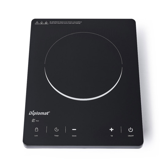 [parent_category] - Електрически котлони - Котлон керамичен Diplomat DPL-CS-H2017Т, touch-бутони, единичен, 2000W