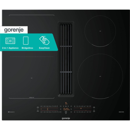 Плот за готвене Gorenje GEH6432BSCWF с вграден абсорбатор, индукционен, Wi-Fi