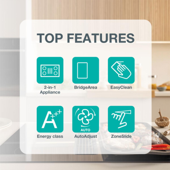 [parent_category] - Плотове за готвене - Плот за готвене Gorenje GEH6432BSCWF с вграден абсорбатор, индукционен, Wi-Fi