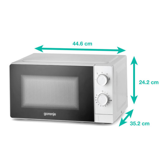 [parent_category] - Микровълнови фурни - Микровълнова печка Gorenje MO20CE1W5, 20л , бяла