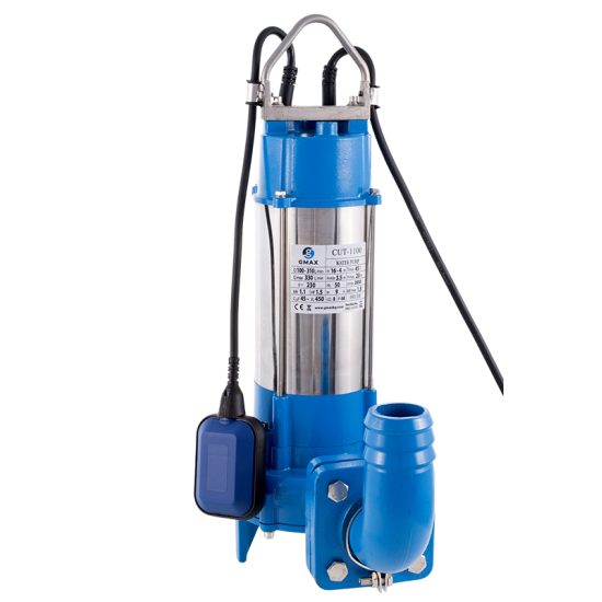 [parent_category] - Потопяеми помпи - Потопяема дренажна помпа за фекални води с нож Gmax CUT1100 , 1.1kw